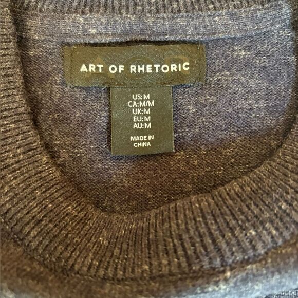 Art Of Rhetoric Cotton Crewneck Sweater Navy Blue Long Sleeve Mens Medium - Picture 4 of 7
